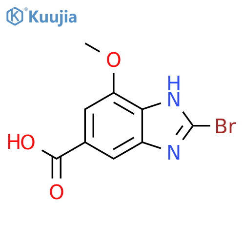 1H-Benzimidazole-5-carboxylic acid, 2-bromo-7-methoxy- structure