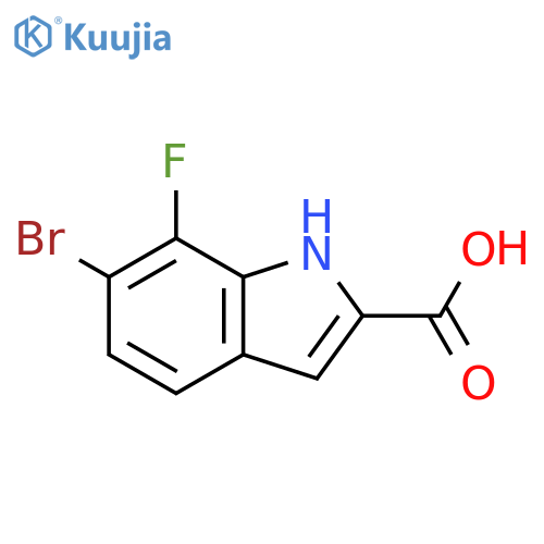 6-BROMO-7-FLUORO-1H-INDOLE-2-CARBOXYLIC ACID structure