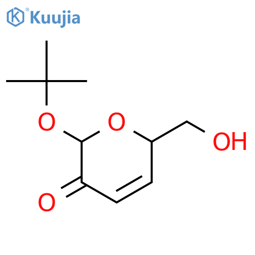 2H-PYRAN-3(6H)-ONE, 2-(1,1-DIMETHYLETHOXY)-6-(HYDROXYMETHYL)- structure