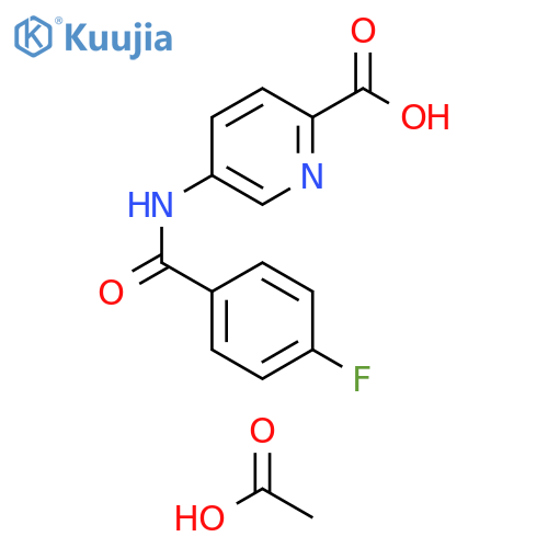 2-Pyridinecarboxylic acid, 5-[(4-fluorobenzoyl)amino]-, monoacetate structure