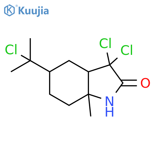 2H-Indol-2-one,3,3-dichloro-5-(1-chloro-1-methylethyl)octahydro-7a-methyl- structure