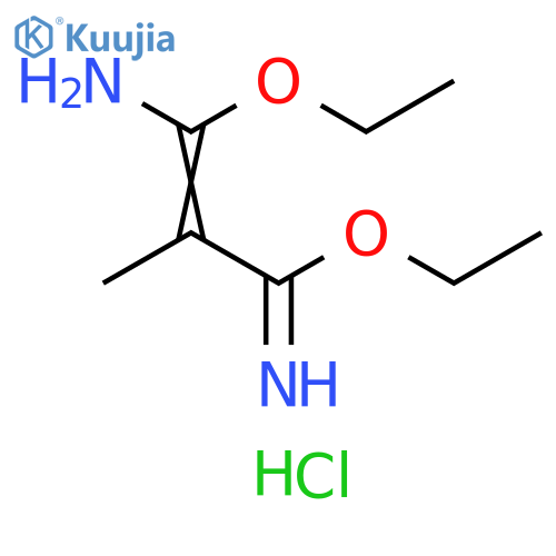 2-Propenimidic acid, 3-amino-3-ethoxy-2-methyl-, ethyl ester, hydrochloride (1:2) structure