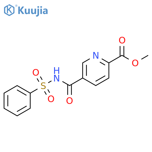 2-Pyridinecarboxylic acid, 5-[[(phenylsulfonyl)amino]carbonyl]-, methylester structure