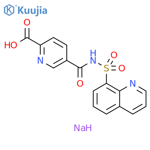 2-Pyridinecarboxylic acid, 5-[[(8-quinolinylsulfonyl)amino]carbonyl]-,disodium salt structure