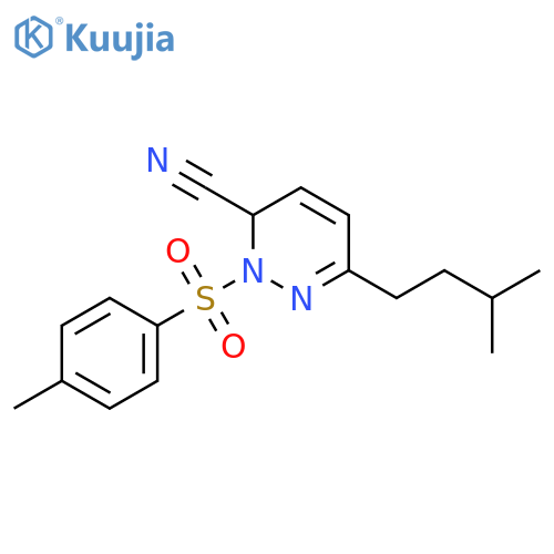 3-Pyridazinecarbonitrile,2,3-dihydro-6-(3-methylbutyl)-2-[(4-methylphenyl)sulfonyl]- structure