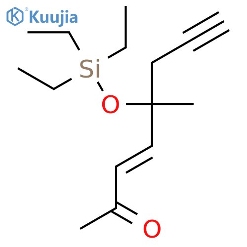 3-Octen-7-yn-2-one, 5-methyl-5-[(triethylsilyl)oxy]-, (E)-(±)- structure