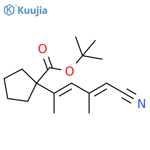 Cyclopentanecarboxylic acid, 1-(4-cyano-1,3-dimethyl-1,3-butadienyl)-, 1,1-dimethylethyl ester, (E,E)- (9CI) structure