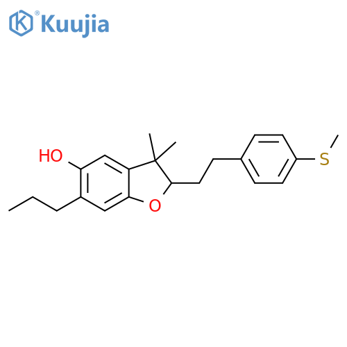 5-Benzofuranol,2,3-dihydro-3,3-dimethyl-2-[2-[4-(methylthio)phenyl]ethyl]-6-propyl- structure