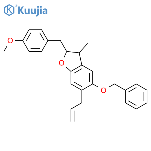 Benzofuran,2,3-dihydro-2-[(4-methoxyphenyl)methyl]-3-methyl-5-(phenylmethoxy)-6-(2-propenyl)- structure