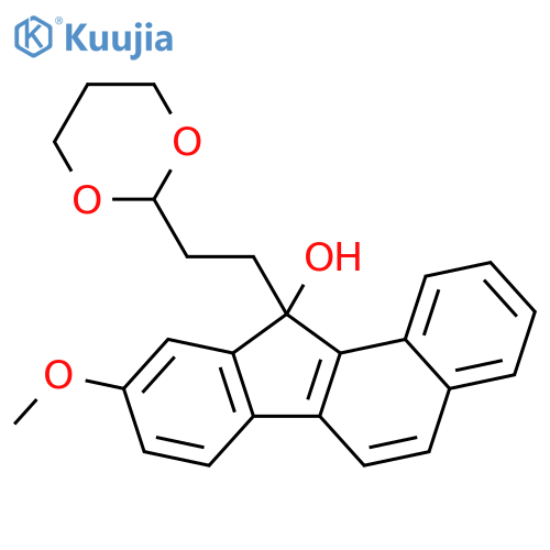 11H-Benzo[a]fluoren-11-ol, 11-[2-(1,3-dioxan-2-yl)ethyl]-9-methoxy- structure