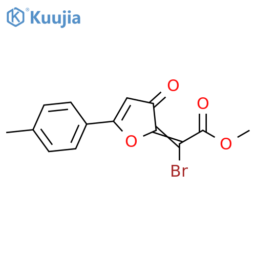 Acetic acid, bromo[5-(4-methylphenyl)-3-oxo-2(3H)-furanylidene]-,methyl ester structure
