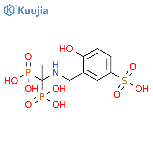 Benzenesulfonic acid,3-[[(1,1-diphosphonoethyl)amino]methyl]-4-hydroxy- structure