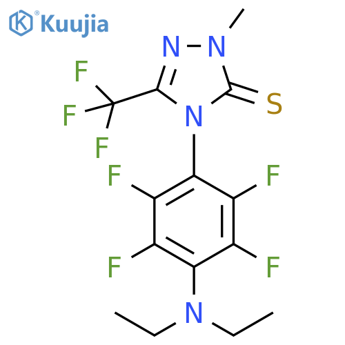 3H-1,2,4-Triazole-3-thione, 4-[4-(diethylamino)-2,3,5,6-tetrafluorophenyl]-2,4-dihydro-2-methyl-5-(trifluoromethyl)- structure