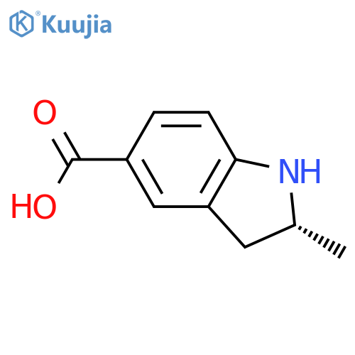 (2R)-2-methyl-2,3-dihydro-1H-indole-5-carboxylic acid structure