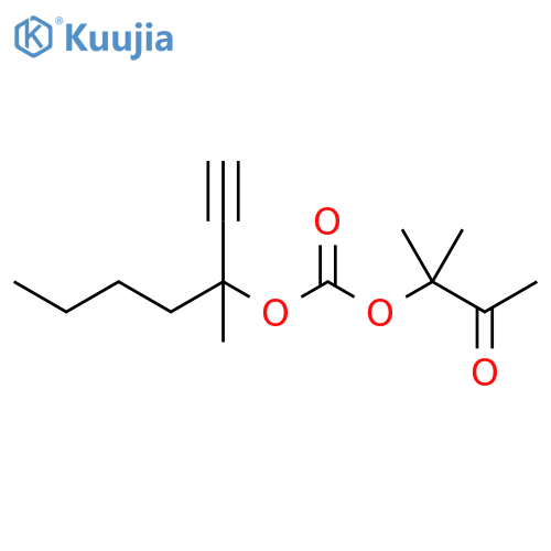 Carbonic acid, 1,1-dimethyl-2-oxopropyl 1-ethynyl-1-methylpentyl ester structure