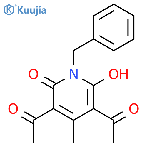 2(1H)-Pyridinone, 3,5-diacetyl-6-hydroxy-4-methyl-1-(phenylmethyl)- structure