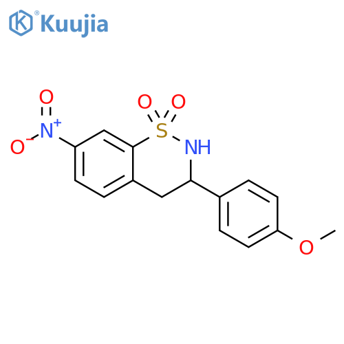 2H-1,2-Benzothiazine, 3,4-dihydro-3-(4-methoxyphenyl)-7-nitro-,1,1-dioxide structure