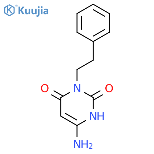 2,4(1H,3H)-Pyrimidinedione, 6-amino-3-(2-phenylethyl)- structure