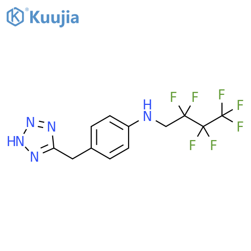 Benzenamine,N-(2,2,3,3,4,4,4-heptafluorobutyl)-4-(1H-tetrazol-5-ylmethyl)- structure
