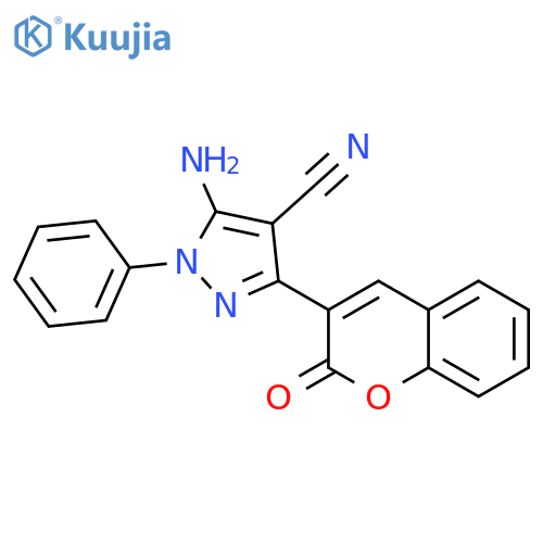 1H-Pyrazole-4-carbonitrile,5-amino-3-(2-oxo-2H-1-benzopyran-3-yl)-1-phenyl- structure