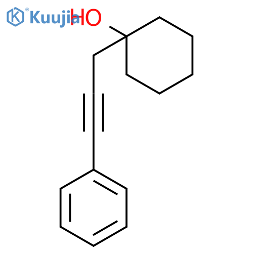1-(3-phenylprop-2-yn-1-yl)cyclohexan-1-ol structure