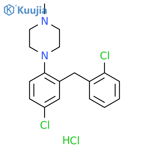 Piperazine, 1-[4-chloro-2-[(2-chlorophenyl)methyl]phenyl]-4-methyl-, hydrochloride (1:1) structure