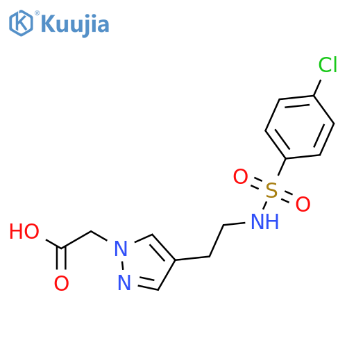 1H-Pyrazole-1-acetic acid, 4-[2-[[(4-chlorophenyl)sulfonyl]amino]ethyl]- structure