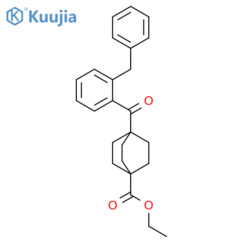 Bicyclo[2.2.2]octane-1-carboxylic acid, 4-[2-(phenylmethyl)benzoyl]-,ethyl ester structure