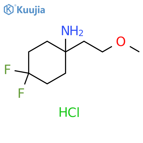 4,4-Difluoro-1-(2-methoxyethyl)cyclohexan-1-amine hydrochloride structure