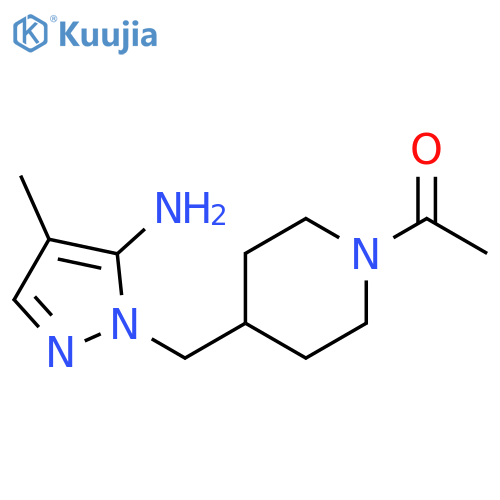 1-{4-[(5-Amino-4-methyl-1H-pyrazol-1-yl)methyl]piperidin-1-yl}ethan-1-one structure