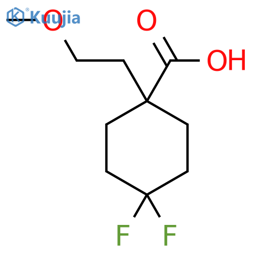 4,4-Difluoro-1-(2-methoxyethyl)cyclohexane-1-carboxylic acid structure