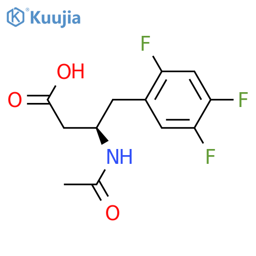 (3R)-3-acetamido-4-(2,4,5-trifluorophenyl)butanoic acid structure
