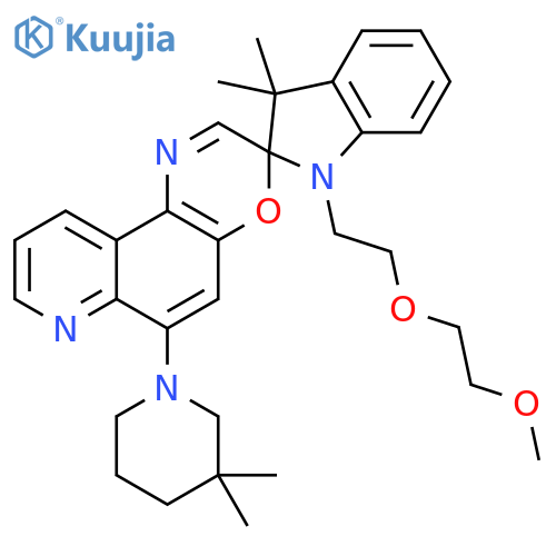 Spiro[2H-indole-2,3'-[3H]pyrido[3,2-f][1,4]benzoxazine],6'-(3,3-dimethyl-1-piperidinyl)-1,3-dihydro-1-[2-(2-methoxyethoxy)ethyl]-3,3-dimethyl- structure