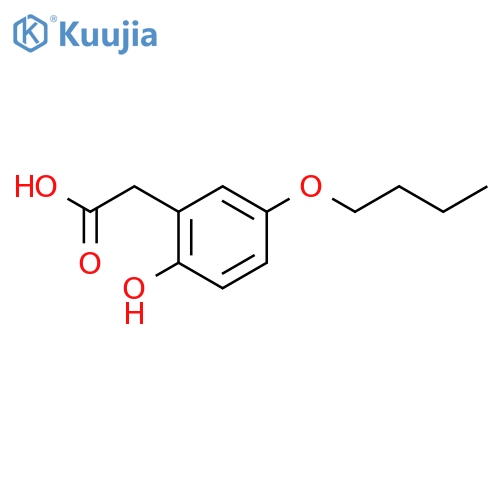 2-hydroxy-5-butoxyphenylacetic acid structure