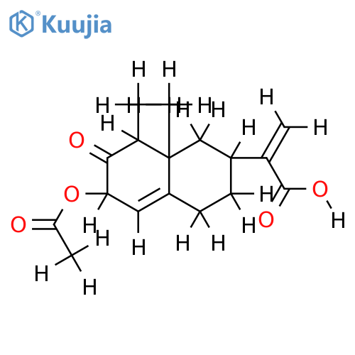 2beta-acetoxy-3-oxo-eremophila-1(10),11(13)-dien-12-oic acid structure