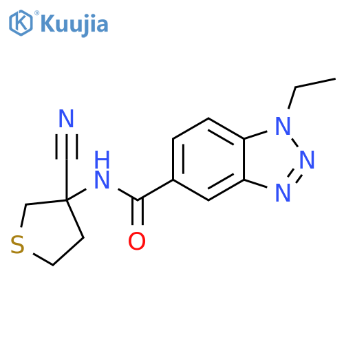 N-(3-Cyanotetrahydro-3-thienyl)-1-ethyl-1H-benzotriazole-5-carboxamide structure