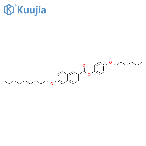 2-Naphthalenecarboxylic acid, 6-(nonyloxy)-, 4-(hexyloxy)phenyl ester structure