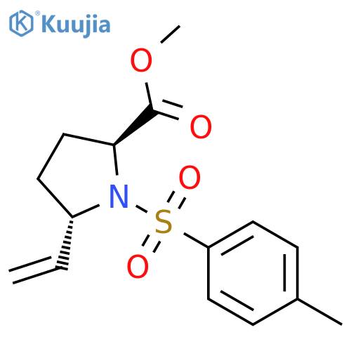 L-Proline, 5-ethenyl-1-[(4-methylphenyl)sulfonyl]-, methyl ester, trans- structure