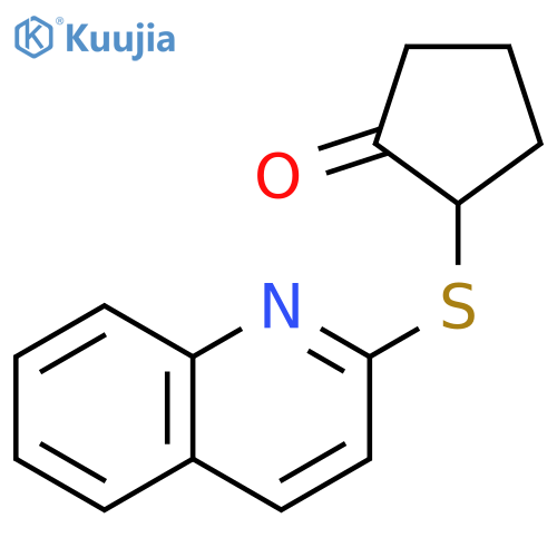 Cyclopentanone,2-(2-quinolinylthio)- structure
