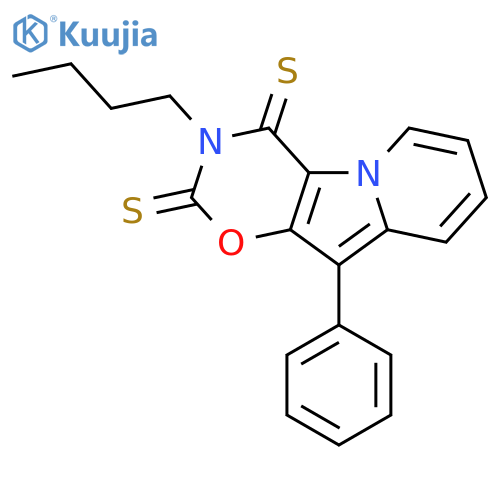 2H-1,3-Oxazino[6,5-b]indolizine-2,4(3H)-dithione, 3-butyl-10-phenyl- structure