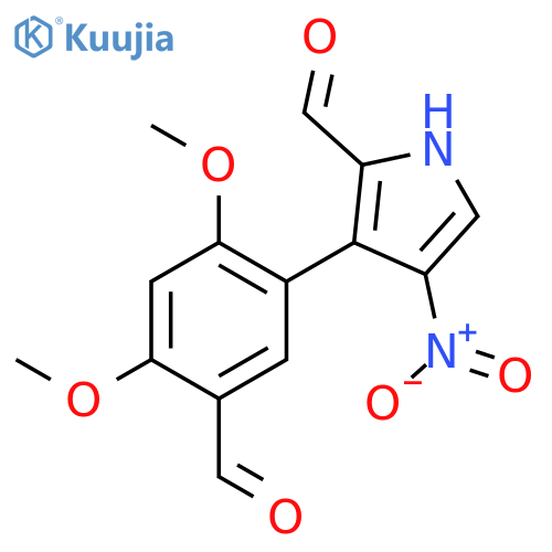 1H-Pyrrole-2-carboxaldehyde,3-(5-formyl-2,4-dimethoxyphenyl)-4-nitro- structure