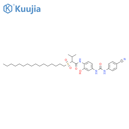 Butanamide,N-[4-[[[(4-cyanophenyl)amino]carbonyl]amino]-2-hydroxyphenyl]-2-(hexadecylsulfonyl)-3-methyl- structure