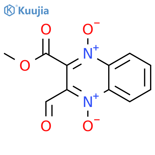 2-Quinoxalinecarboxylic acid, 3-formyl-, methyl ester, 1,4-dioxide structure