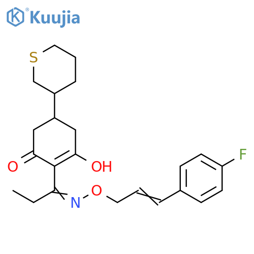 2-Cyclohexen-1-one,2-[1-[[[3-(4-fluorophenyl)-2-propenyl]oxy]imino]propyl]-3-hydroxy-5-(tetrahydro-2H-thiopyran-3-yl)- structure