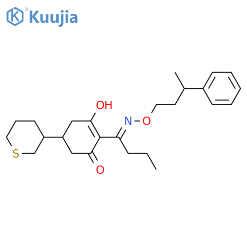 2-Cyclohexen-1-one,3-hydroxy-2-[1-[(3-phenylbutoxy)imino]butyl]-5-(tetrahydro-2H-thiopyran-3-yl)- structure
