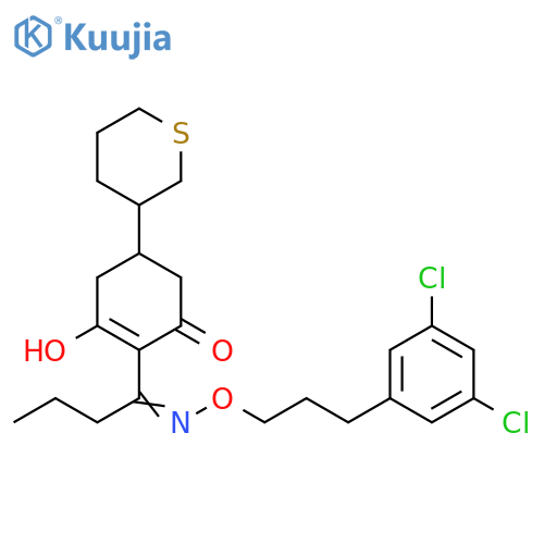 2-Cyclohexen-1-one,2-[1-[[3-(3,5-dichlorophenyl)propoxy]imino]butyl]-3-hydroxy-5-(tetrahydro-2H-thiopyran-3-yl)- structure