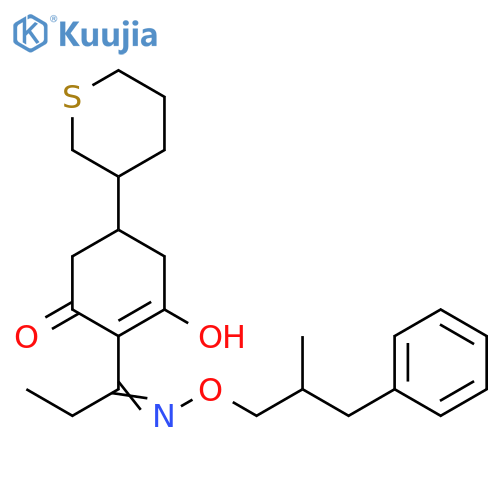 2-Cyclohexen-1-one,3-hydroxy-2-[1-[(2-methyl-3-phenylpropoxy)imino]propyl]-5-(tetrahydro-2H-thiopyran-3-yl)- structure