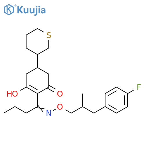 2-Cyclohexen-1-one,2-[1-[[3-(4-fluorophenyl)-2-methylpropoxy]imino]butyl]-3-hydroxy-5-(tetrahydro-2H-thiopyran-3-yl)- structure