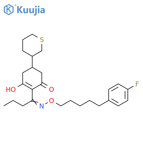 2-Cyclohexen-1-one,2-[1-[[[5-(4-fluorophenyl)pentyl]oxy]imino]butyl]-3-hydroxy-5-(tetrahydro-2H-thiopyran-3-yl)- structure