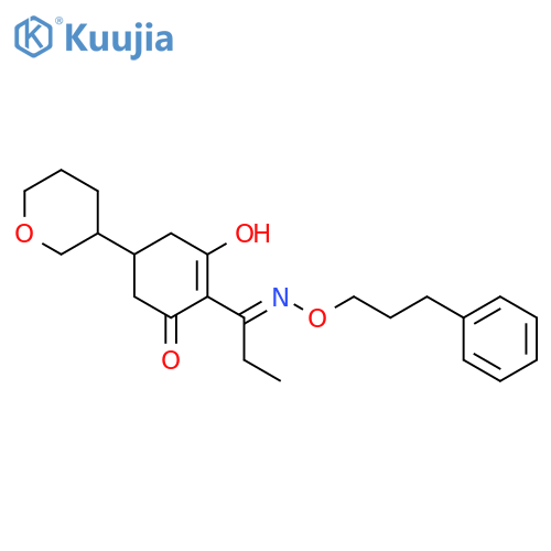 2-Cyclohexen-1-one,3-hydroxy-2-[1-[(3-phenylpropoxy)imino]propyl]-5-(tetrahydro-2H-pyran-3-yl)- structure